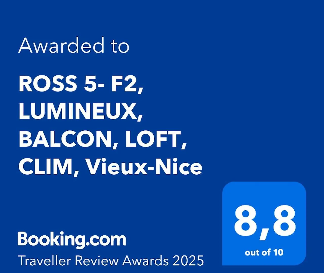 Apartment Ross 5- F2, Lumineux, Balcon, Loft, Clim, Vieux-Nice